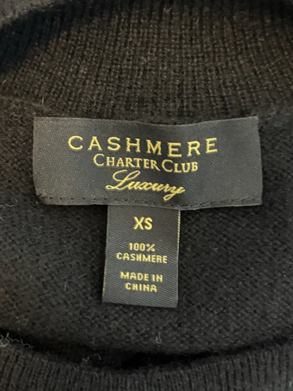 Charter Club Top Womens XS Black Sleeveless Luxury Cashmere Pullover Sweater